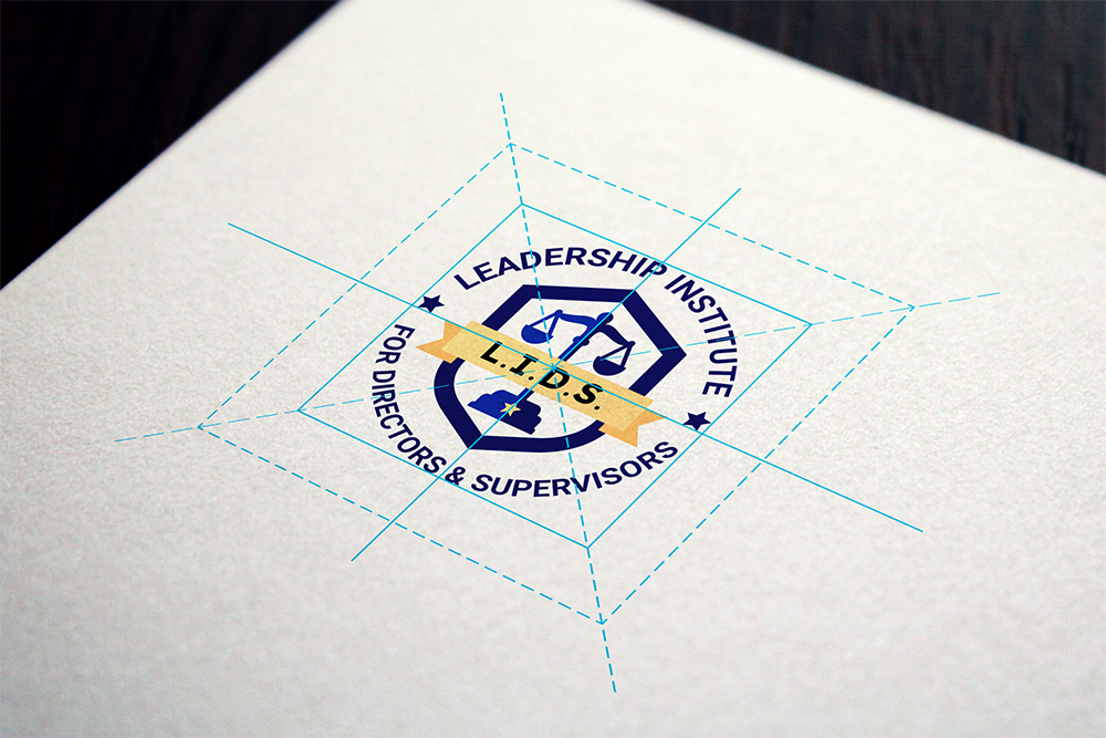 Probation L.I.D.S. logo with guidelines on paper