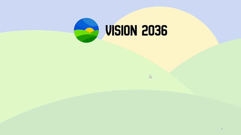 Vision 2036 PowerPoint template screenshot