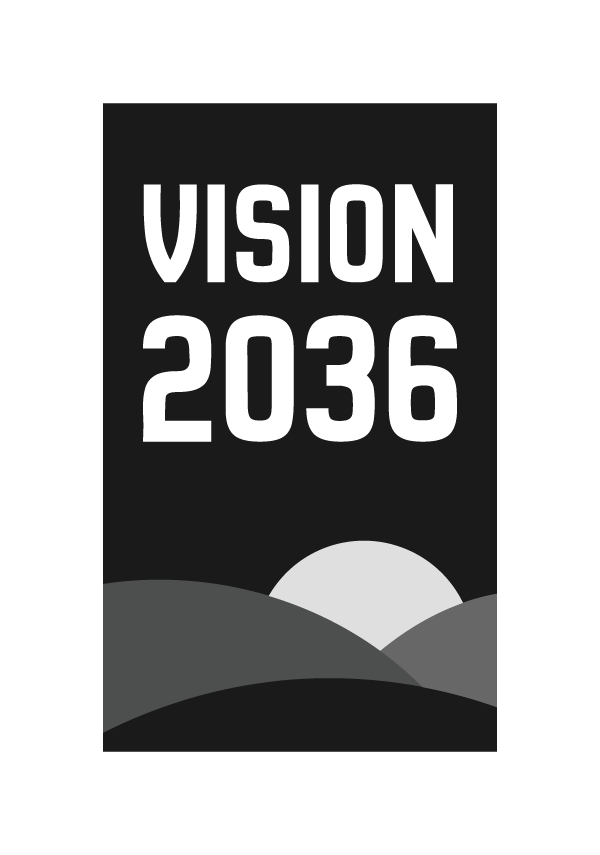 Vision 2036 secondary black and white logo