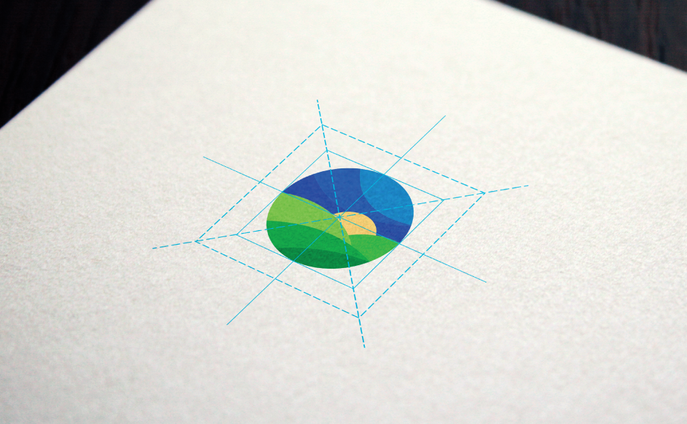 Vision 2036 logo with guidelines on paper