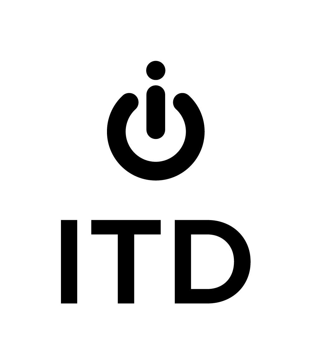 black ITD core stacked logo: symbol and wordmark
