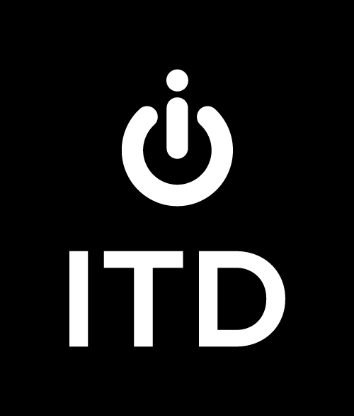 white ITD core stacked logo: symbol and wordmark