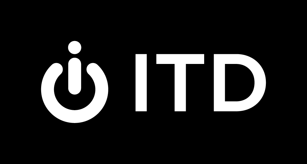 white ITD core logo: symbol and wordmark