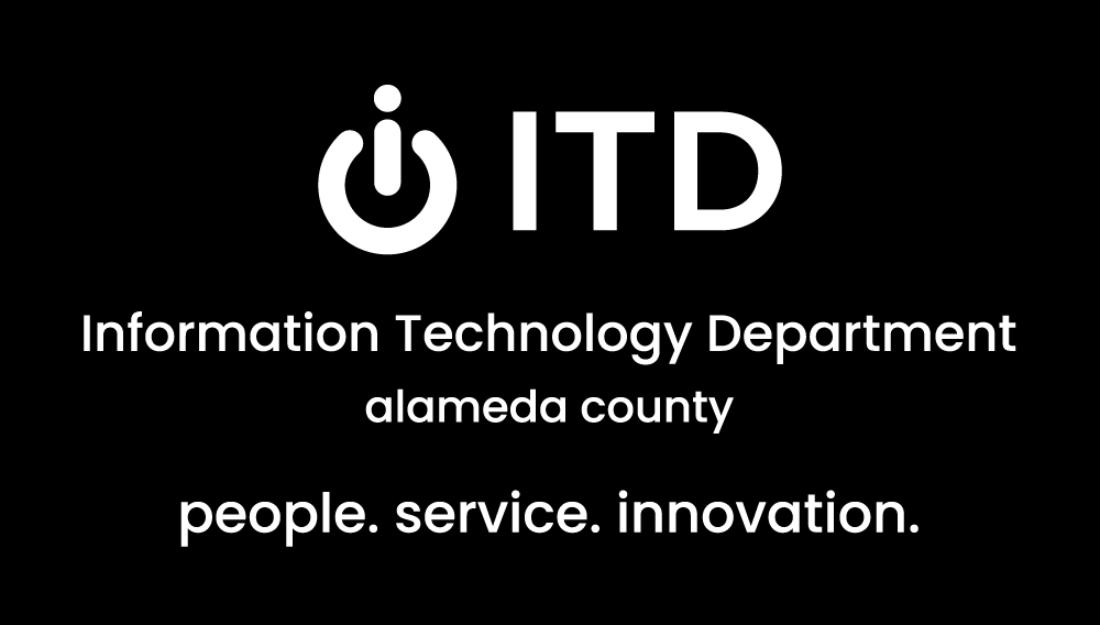 white ITD logo with department and county names and tagline