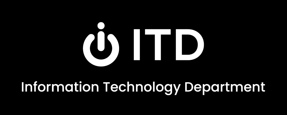 white ITD logo with department name