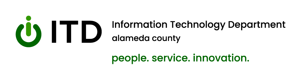 horizontal ITD logo with department and county names and tagline