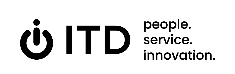 black horizontal ITD logo with tagline