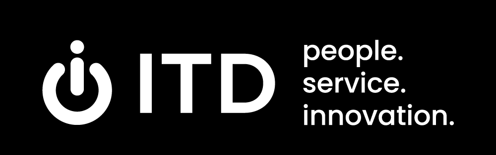 white horizontal ITD logo with tagline