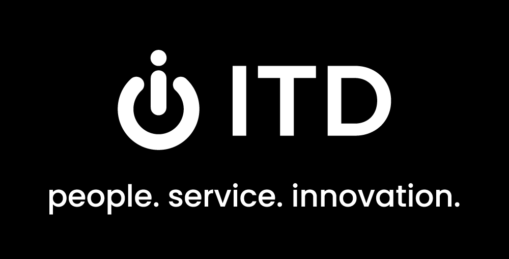 white ITD logo with tagline