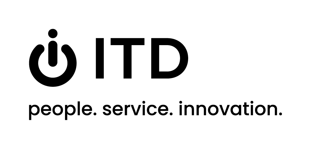 black ITD logo with left-aligned tagline
