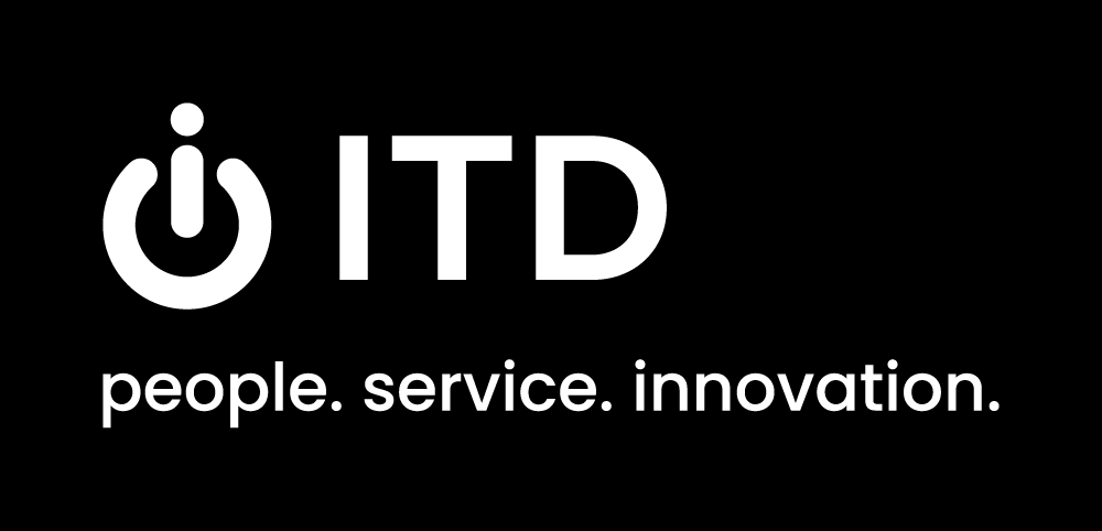 white ITD logo with left-aligned tagline