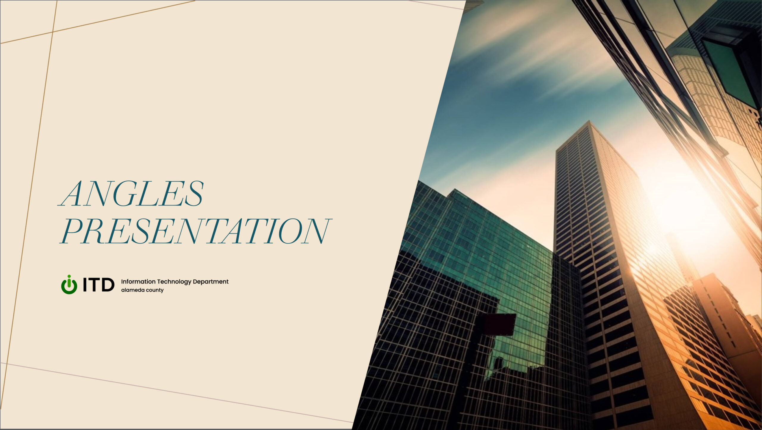 Screenshot of presentation title screen.