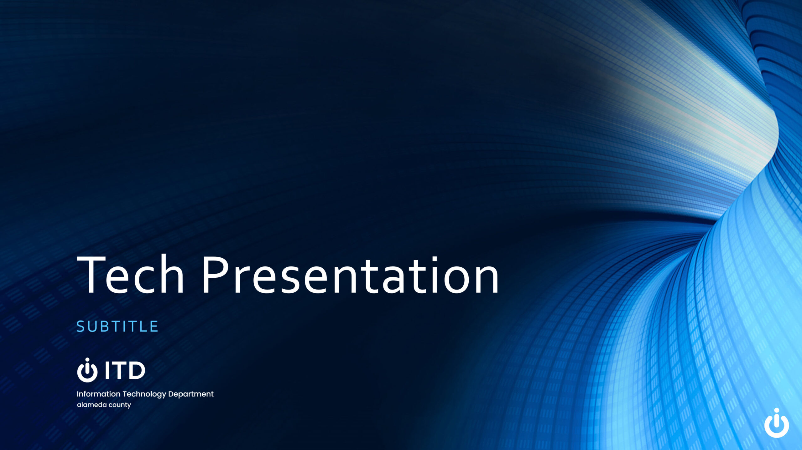 Screenshot of presentation title screen.