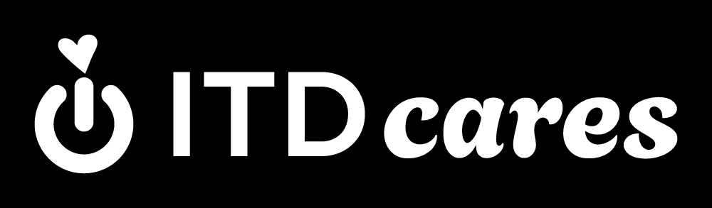 white ITD cares logo