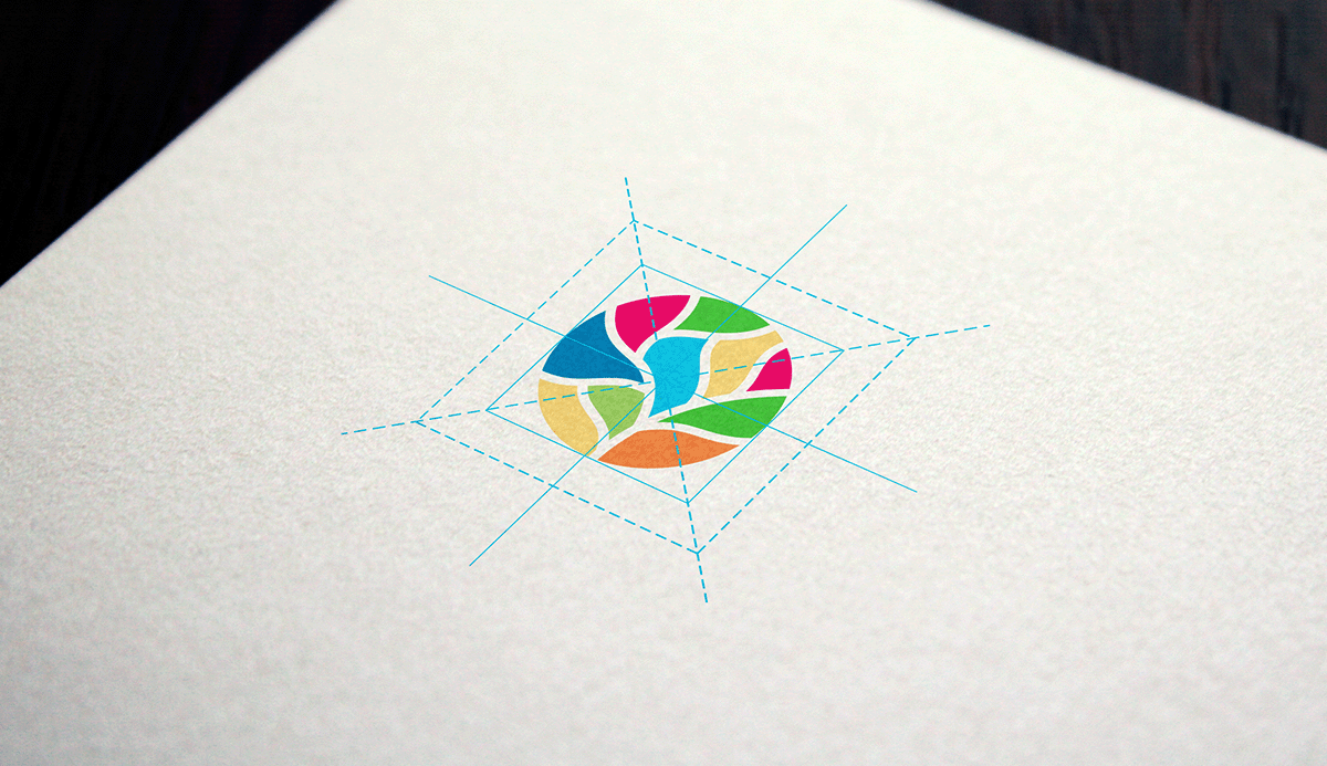 DPU logo symbol on paper with guidelines